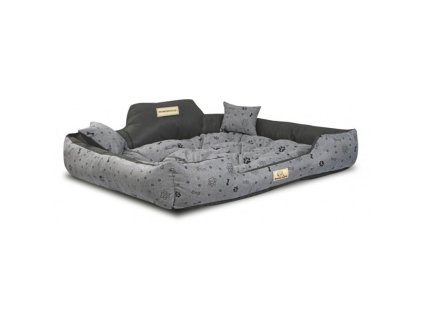 Wasserfestes Hundebett Kingdog  schwarze Knochen