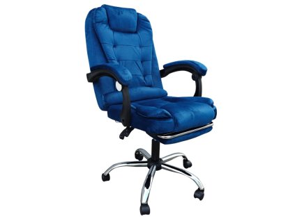 Bürosessel verstellbar Velours blau Boss