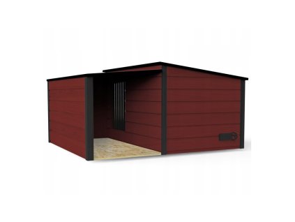 Hundehütte mit Vorraum grau L
