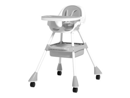 šedá detská jedálenská stolička