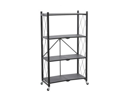 39729 skladaci regal na kolieskach 127 x 72 x 34 cm cierny