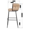 krzeslo barowe tapicerowane plecione hoker flores bezowe welurowe nowoczesne loft (14)