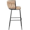 krzeslo barowe tapicerowane plecione hoker flores bezowe welurowe nowoczesne loft (10)