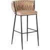 krzeslo barowe tapicerowane plecione hoker flores bezowe welurowe nowoczesne loft (8)