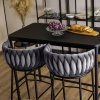 krzeslo barowe tapicerowane plecione hoker flores szare welurowe nowoczesne loft (2)