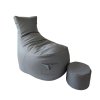 Gaming-Sitzsack mit Fußstütze in Grau