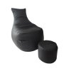 Schwarzer Gaming-Sitzsack mit Fußhocker