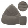 Sitzsack mit Fußhocker Teddy dunkelgrau