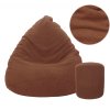 Sitzsack mit Fußhocker Teddy dunkelbraun