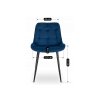 Essstuhl blauer Velours Chris