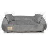 Hundebett Velours grau 100 x 75 cm