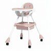 ružová detská jedálenská stolička