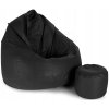 Sitzsack mit Fußhocker Schwarz