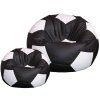 Sitzsack Fußball mit Fußhocker schwarz - weiss