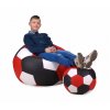 TSitzsack Fußball mit Fußhocker schwarz - weiss - rot
