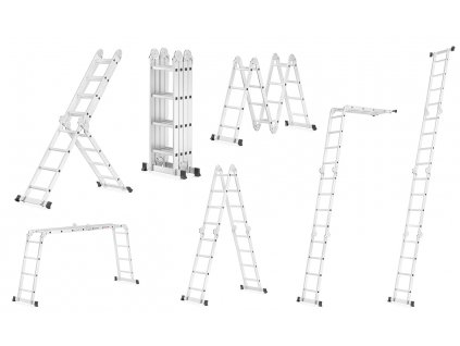 MULTIFUNKCIONALNE ALUMINIJSKE LJESTVE  4X4 460CM + PLATFORMA