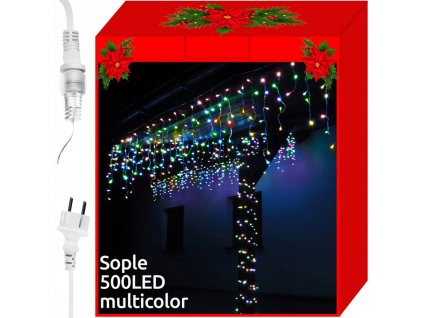 KURTYNA SOPLE 500 LED LAMPKI CHOINKOWE MULTICOLOR