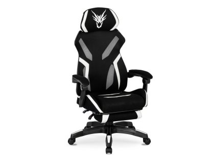 Crno bijela gaming stolica sprijeda
