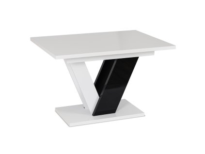 Blagovaonski stol Clark 120 cm crno bijeli sjaj glamur