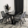 Blagovaonski stol Clark 120 cm crni sjaj glamur demonstracija