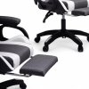 LevelUp sivo-bijela masažna gaming stolica s osloncem za noge detalj