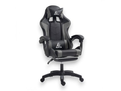 Fekete-szürke eko bőr gamer szék FG02