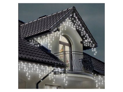 Karácsonyi világítás Prémium jégcsapok 300 LED hideg fehér 14,5 m + Flash hatás