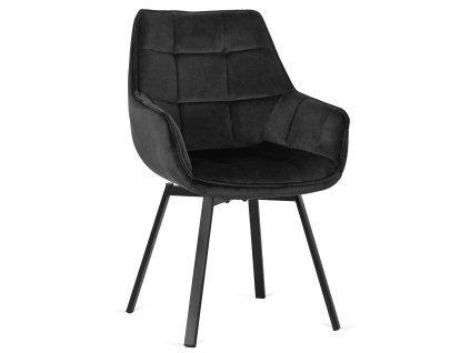 Fekete színű forgó étkezőszék Luna