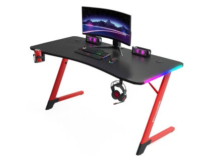 Piros gamer asztal 140 cm RGB fényekkel BG01