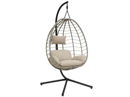 Szürke színű függő hintaszék bemutatója