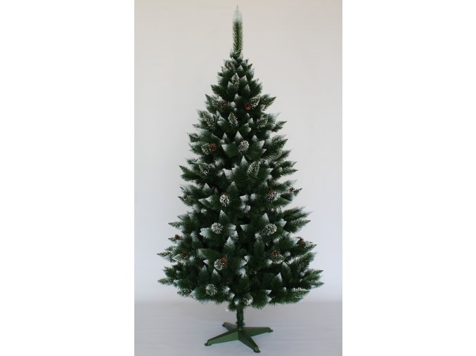 2160 vianocny stromcek borovica zasnezena so siskami 150 cm