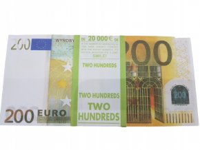 200 EURO banknoty do zabawy i nauki plik 100szt GRATIS