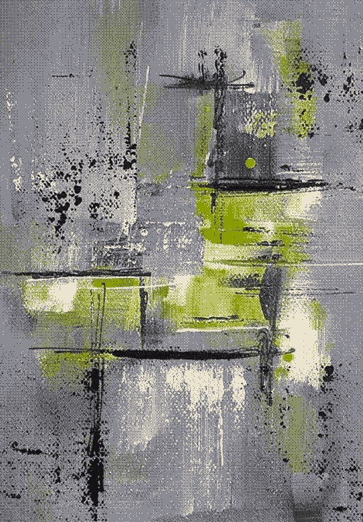 shopJK RÖVID BOLYHOS SUMATRA SZŐNYEG SZÜRKE-ZÖLD C195A - FMB55 Rozmery: 160 x 220