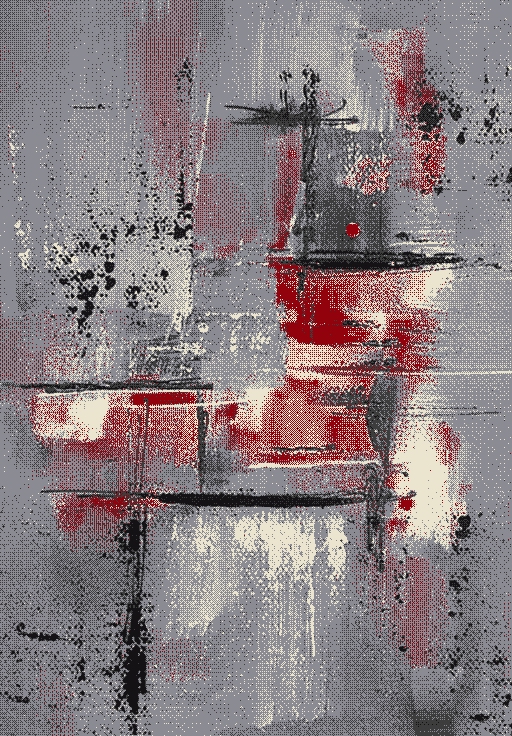 shopJK RÖVID BOLYHOS SUMATRA SZŐNYEG SZÜRKE-PIROS C195A - FMB44 Rozmery: 120 x170