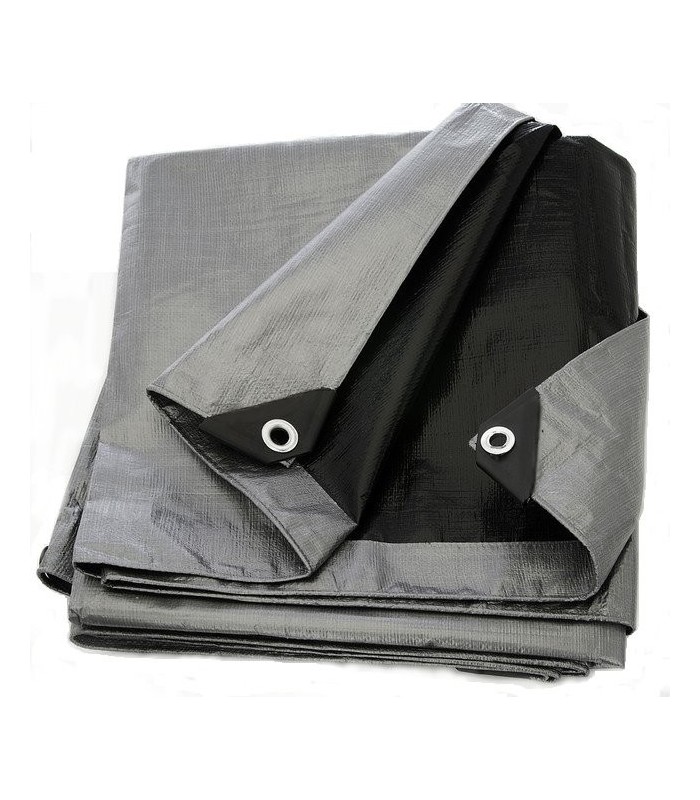 ShopJK TAKARÓPONYVA FEKETE-EZÜST 6X12 M 260G/M2