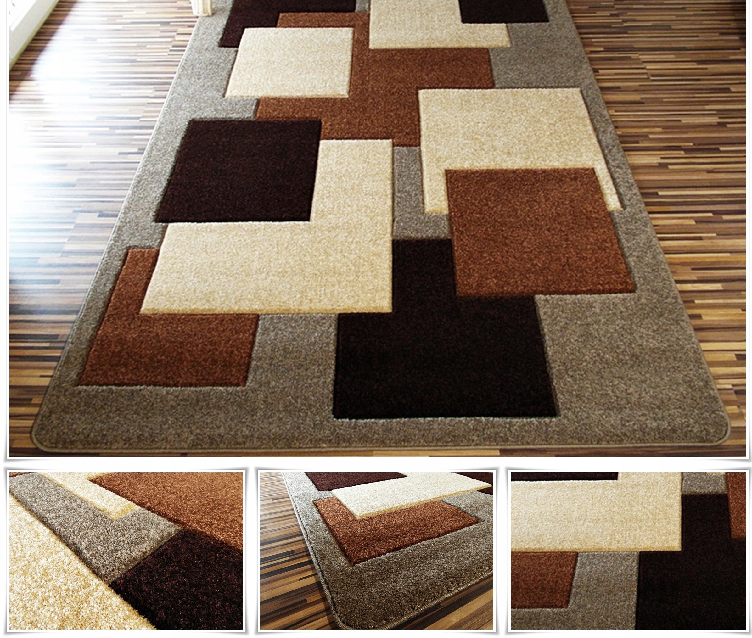 shopJK SZŐNYEG FUSHE RÖVID BOLYHOS BARNA 02041D Rozmery: 120 x170