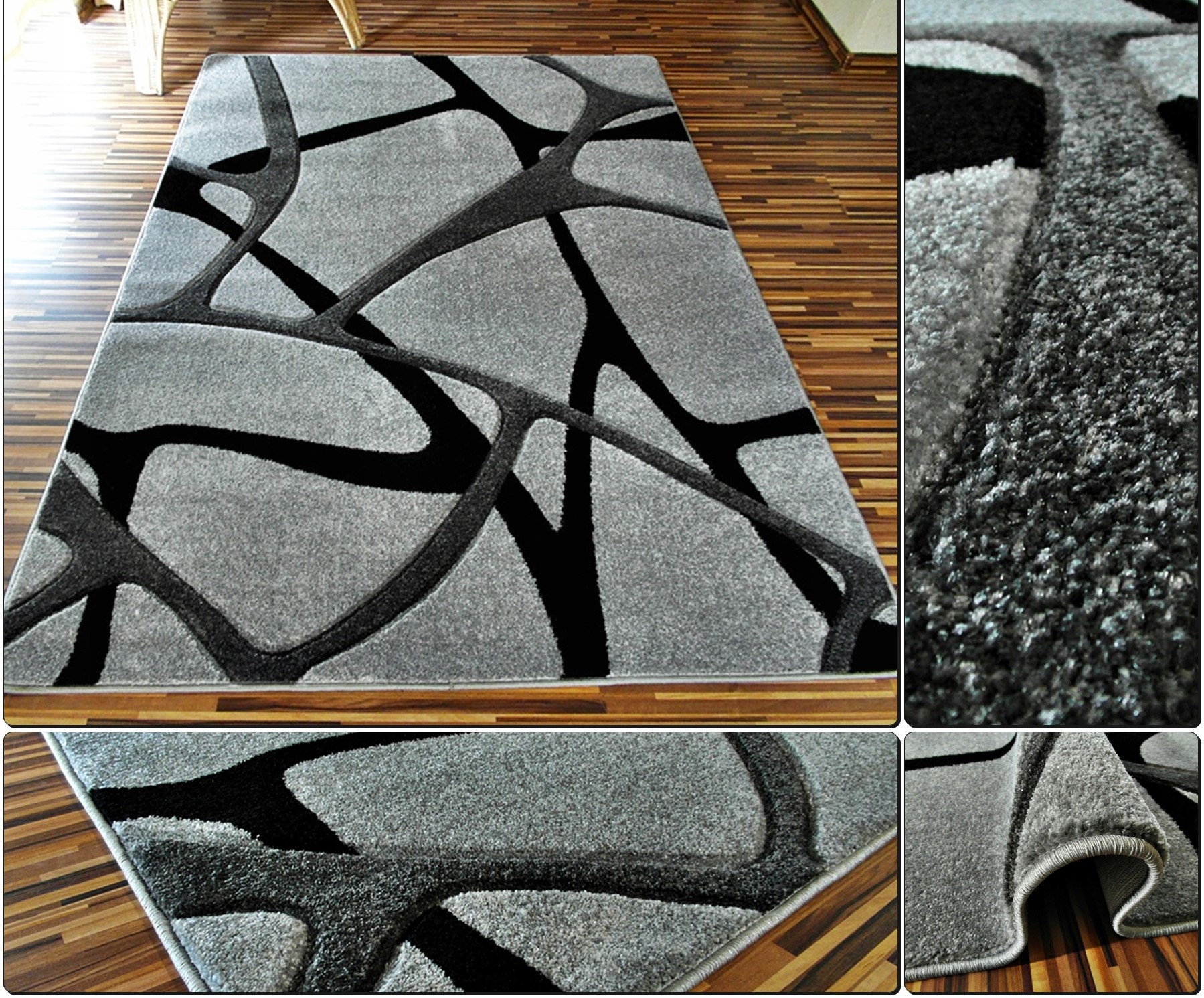 shopJK SZŐNYEG FUSHE RÖVID BOLYHOS SZÜRKE 02026E Rozmery: 140 x 190