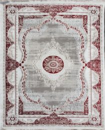 shopJK RÖVID BOLYHOS SZŐNYEG LUXESS PIROS-SZÜRKE10137A Rozmery: 160 x 230