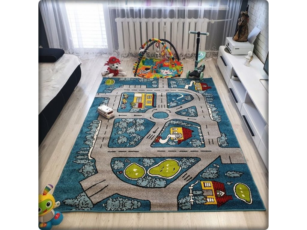shopJK GYEREK SZŐNYEG KIDS KÉK F304A-FMC11 Rozmery: 120 x170