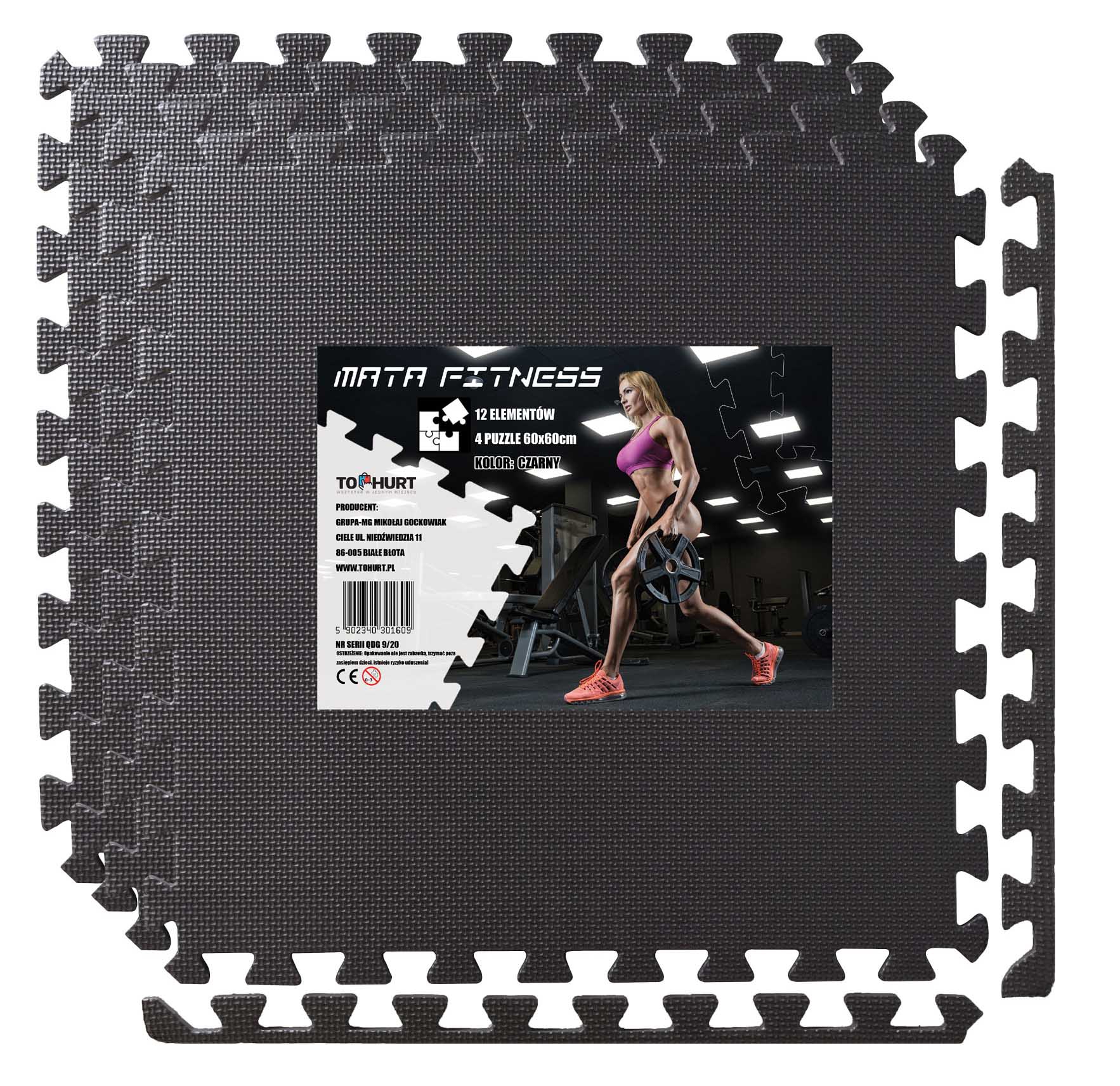 JAKS VÉDŐ PUZZLE FITNESS SZŐNYEG 6DB FEKETE