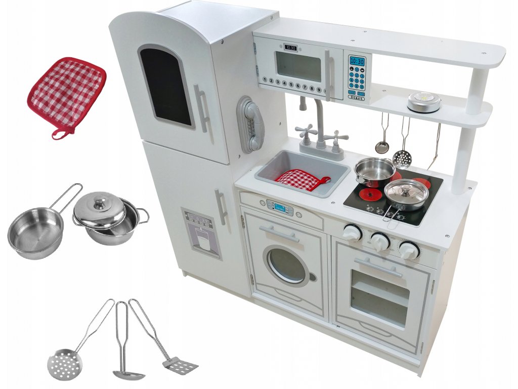 JAKS DETSKÁ DREVENÁ KUCHYNKA S LED OSVETLENÍM DKD01