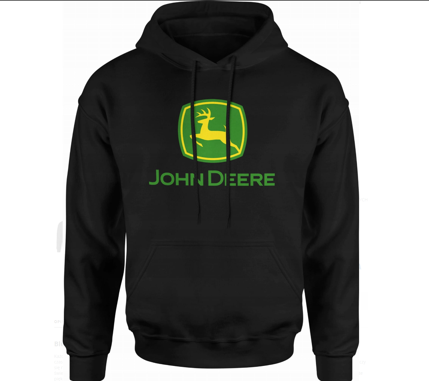 JAKS FÉRFI KAPUCNIS PULÓVER JOHN DEERE - FEKETE Veľkosť: S