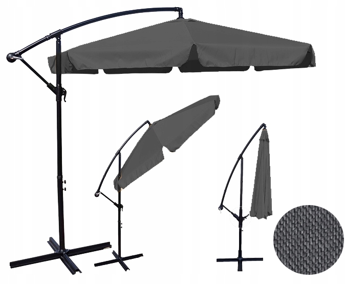 ShopJK KERTI NAPERNYŐ 350cm SÖTÉT SZÜRKE