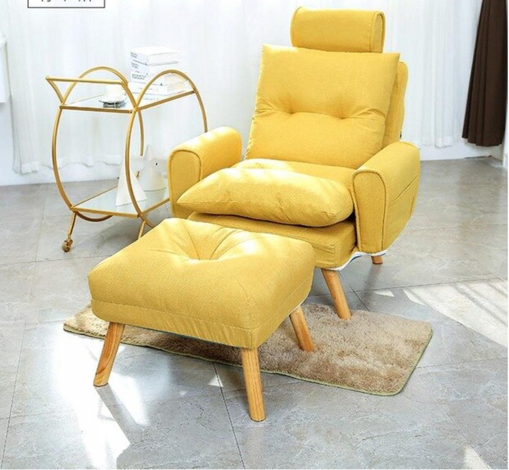 shopJK ÁLLÍTHATÓ FOTEL LÁBTARTÓVAL, SÁRGA S1380