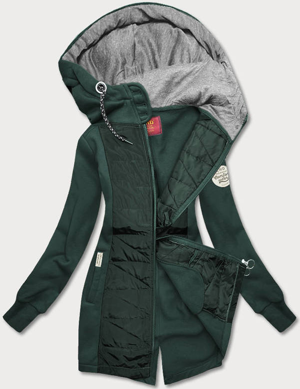 shopJK CIPZÁROS NŐI SZABADIDŐ FELSŐ ZÖLD KOMBI AMG - 532B Veľkosť: M