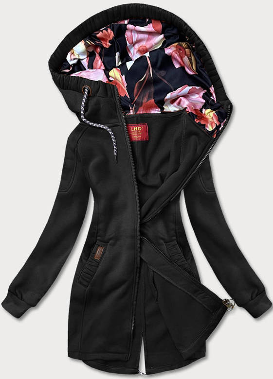 shopJK CIPZÁROS NŐI SZABADIDŐ FELSŐ - FEKETE, AMG - 693 Veľkosť: L