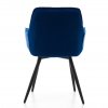Modrá stolička s čiernymi nohami a prešívaním