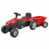 Piros pedálos traktor utánfutóval