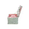 Fehér fonott piknikkosár 4 személyre hűtőtáskával
