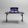 Fekete gamer asztal 140 cm RGB fényekkel BG01